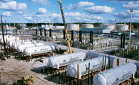 Central Gathering Station of the Priobskoye field. CPF and tank farm 